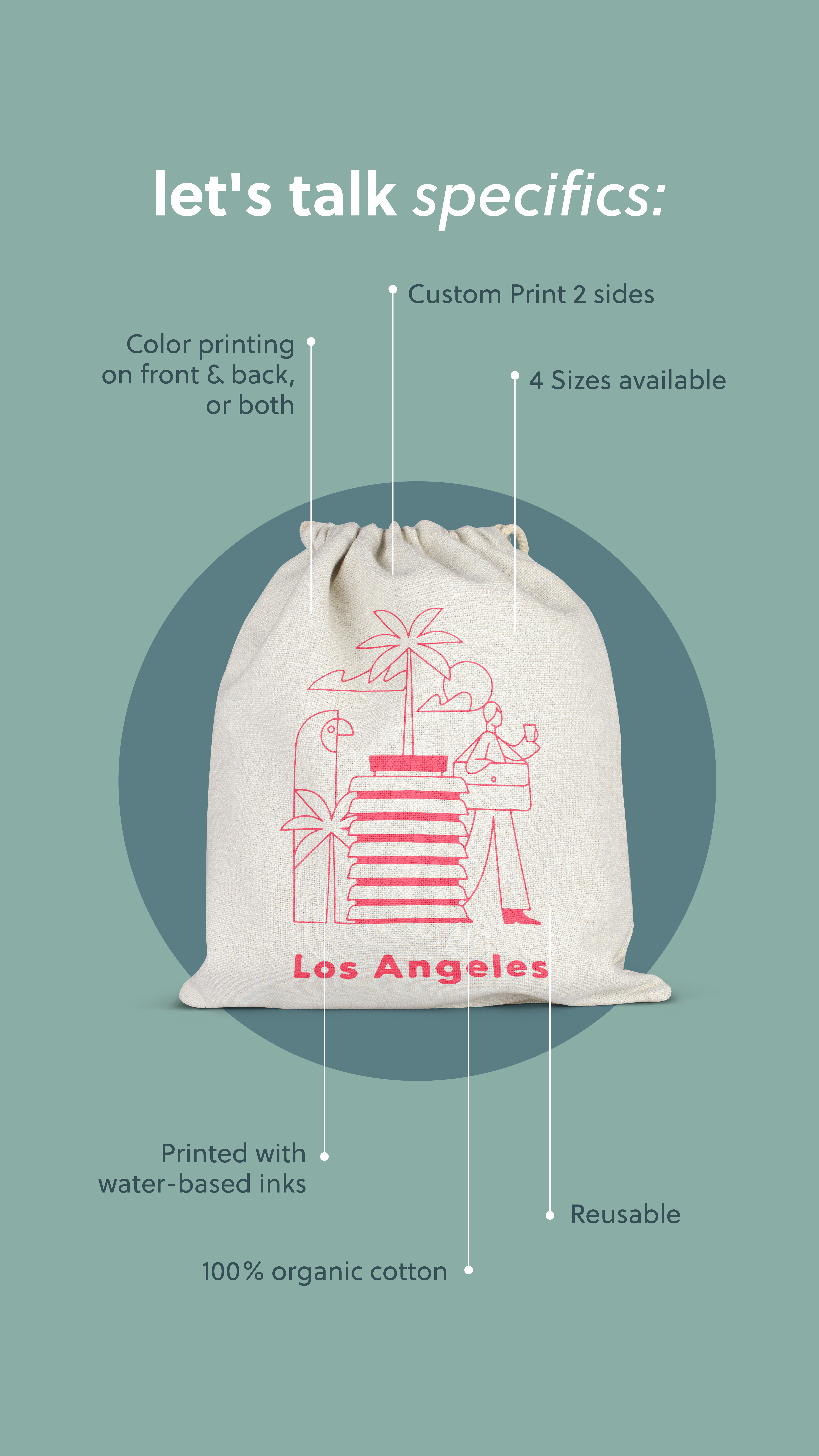 GOTS Organic Cotton Drawstring Bags Cotton Bag Co